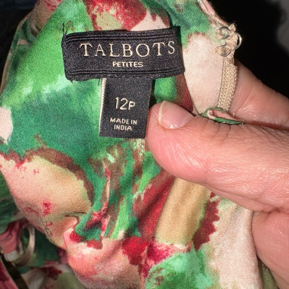Talbots Floral Midi Dress - Green and Pink - Picture 2 of 2